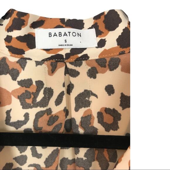 Aritzia BABATON Akira Blouse Sleeveless Top Leopard Print Sz S - Picture 8 of 11